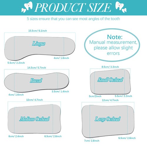 Dental Mouth Mirror Occlusal Reflector Mirror Intraoral Photography Mirror 2 Sided Dental Plated Glass Intraoral Photo Reflector Dental Mirrors for Clinic Dentist (5 Pieces)