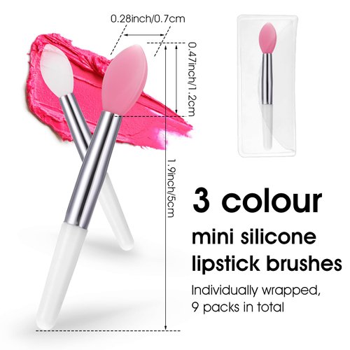 9PCS Silicone Lip Applicator Silicone Lip Brush Reusable Lip Balm Applicator Lipstick Brush Makeup Applicator Beauty Tool Kits Silicone Brushes Wands For Lipsticks Eyeshadow And Cream Lip Mask