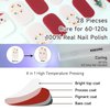 DUKASOU Christmas Semi Cured Gel Nail Strips, Santa Claus | 28 pcs Christmas Gel Nail Strips Work with Any UV Lamp, Salon Quality Nail Stickers for Christmas, Include Prep Pads, Nail File&Wood Stick