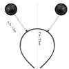 Domkier 2Pcs Black Alien Headband with Chunky Glitter