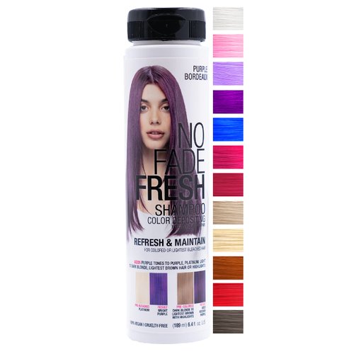 No Fade Fresh Purple Bordeaux Hair Color Depositing Shampoo with BondHeal Bond Rebuilder - Enhance Color, Prevent Fading & Refresh Purple Color, Temporary Hair Color Dye - 6.4 oz