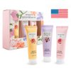 Hand Cream Gift Set for Dry Skin - Rose & Lotus & Cherry Blossom - Made in USA - 3 x 30 ml / 1.01 Fl Oz - Shea Butter, Natural Oils, Vitamin E Cream for Women - Travel Size / Carry On Bag