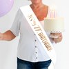 It's My 77th Birthday Sash - 77th Birthday Gifts Girl Sash Birthday Party Favors - Happy 77th Accessories for Man and Women - White with Rose Gold Foil Lettering