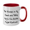 Inspire Model Railroads Gifts, The Voices in My Head are Telling Me to, Love Two Tone 11oz Mug For Men Women, Cup From Friends, Model trains, HO scale, N scale, O scale, Train sets, Locomotives