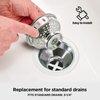 Highcraft 97343 Kitchen Sink Basket Strainer Replacement for Standard Drains (3-1/4 Inch) Stainless Spring Steel Closure and Rubber Stopper, Stainless Steel