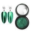 Green Chrome Nail Powder Mirror Effect Metallic Dust Holographic Glitter Glazed Manicure Decoration Reflective Pigment for DIY Gel Polish Nail Art, Resin Craft, Gifts