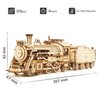 ROKR 3D Wooden Puzzle for Adults Mechanical Car Model-DIY Building Vehicle Kits-Brain Teaser Toys-Gift for Men Women Kids on Birthday/Christmas Day (Steam Train Model with Carriage)