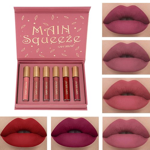 Bekoeen 6PCS Everlasting Matte Liquid Lipstick Makeup Set,Long Lasting Waterproof Matte Lip Gloss,High Pigmented Nude Lipgloss Kit,Beauty Cosmetics Makeup Gift for Girls (#A)