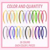 26 Pcs Satin Headbands for Girls DIY Craft Headband 1cm (0.4 inch) Ribbon Girls Headband Fashion Colorful Satin Coverd Hair Band Craft, 26 Colors