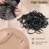 Premium 400Pcs Bobby Pins and Hair Elastics Kit: 200 Black Curved Pins for Secure Hold, 200 Ouchless Rubber Bands for Ponytails - Ideal for Women, Kids, Girls - Bulk Storage Case Included