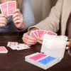 Xgood 4 PCS Plastic Playing Cards Boxes, Snaps Closed Empty Plastic Storage Box, 2 Decks Playing Card Case, Rectangle Playing Card Storage Clear Card Case for Business Trading Card Bridge Size Cards