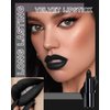 Black Halloween Lipstick Long Lasting for Women, Hydrating Matte Velvet Lip Gloss Superstay Liquid Lipstick Intense Color Non Stick Smudge-Proof & Waterproof Lipgloss Goth Lip Stick Makeup-05