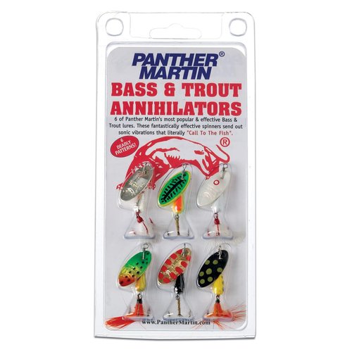Panther Martin BA6 Bass & Trout Annihilators Spinners Fishing Lure Kit - 1/4 oz - Assorted - Pack of 6