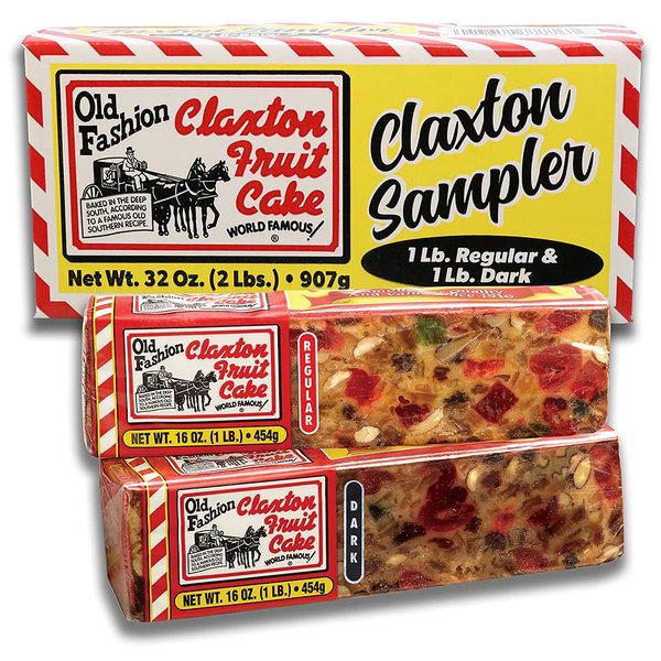 Claxton Fruit Cake Regular-Dark Sampler-Packed in New, Claxton Gift Carton
