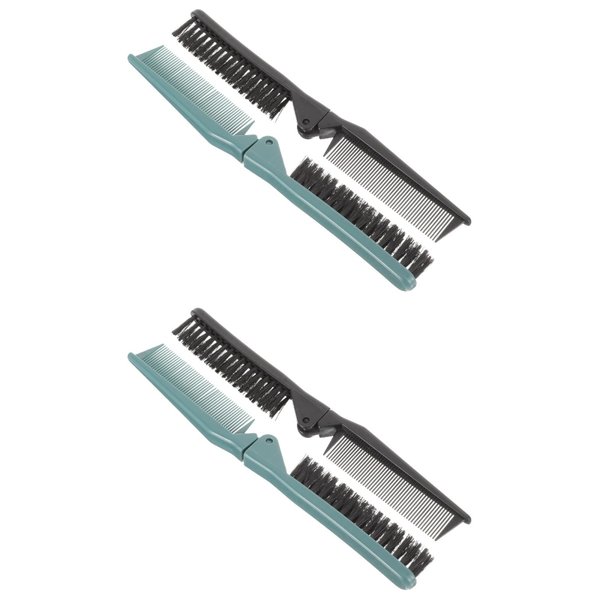 4Pcs Double Teeth Folding Comb Mustache Comb Pocket Comb for Kids Small Folding Hair Brush Folding Comb for Women Detangling Comb Hairstyle Hair Brush