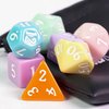 Poludie DND Dice Set -D&D Polyhedral Dice (7 Pcs) with Gift Leather Dice Bag for Dungeons and Dragons Role Playing Dice Games RPGs(7Pcs-Macaron)