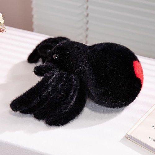 XItbyja Black Spider Pillow Cute Spider Plush Toys 9.8inch Animal Soft Fur Huggable Jumping Spider Plush,Halloween Stuffed Animal Gift Adorable Playtime Plush Toy,Super Soft Plush Doll Toy for Kids