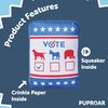 PUPROAR Pawsidential Ballot Dog Toy - Political Plush Squeak Chew Toy for Dogs with Crinkle Paper - Funny Crinkle Dog Toy for Endless Election Season & 4th of July Fun