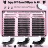 Goddvenus Eyelash Clusters Volume Waterproof Cluster Lashes D Curl Faux Mink Cluster Eyelash Extensions Fluffy Individual Lashes 240pcs and Bottom Lashes 60pcs for DIY Eye Lash Extension