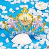 Didder Cute Mermaid Crown Hair Comb Sea Princess Tiara for Girls Starfish Seashell Pearl Crystal Ocean Themed Tiaras and Crown for Women Girls Halloween Costume Mermaid Birthday Party Decorations