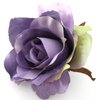 4 1/2 inch Shiny Lavender Poly Silk Rose Flower Brooch Pin with Locking Bale