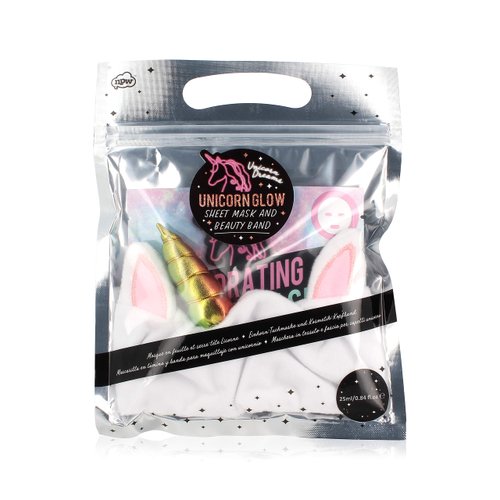 NPW-USA Unicorn Glow 25ml/0.84 fl. oz Hydrating Sheet Face Mask & Beauty Headband Set, Single