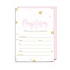 Paper Clever Party Girls Baptism Invitations with Envelopes for Christening, Naming Ceremony, Dedication, Confirmation, Baptismal, Communion Pink and Gold Blank Card Set, 15 Pack
