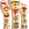100 PCS Mexican Fiesta Mariachi Taco Temporary Tattoos Stickers Birthday Party Decorations Favors Supplies Cinco De Mayo Avocado Taco Mexican Festival Theme Girls Boys Classroom School Prizes Reward