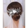 Rumtock White Flower Hair Comb with Rhinestones Hair Piece Wedding Bridal Handmade Hair Jewelry