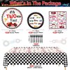 81Pcs Two Fast Race Car 2nd Birthday Party Decorations - Race Car Plates, Napkins, Tablecloth for Boys Kids' Two Year Old Party Race Car Birthday Party Supplies, Serves 20 Guest (Two Fast-20 set)