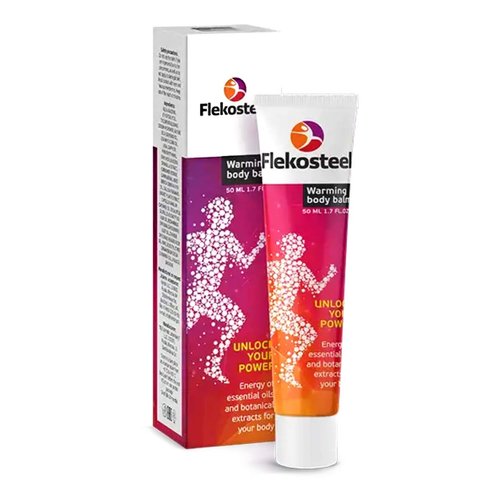 FLEKOSTEEL Body Warming Balm Relief from HIGH Muscle and Joint Load DISCOMFORT. Original Guaranteed from Russia with Hologram. (3 X 50 ML)