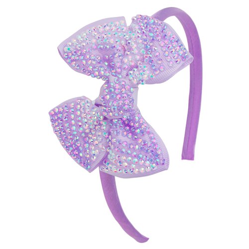 Semato Purple Rhinestones Hair Bows Headbands for Girls Ribbon Headbands Hair Hoops Cute Hair Accessories for Baby Girls Toddlers