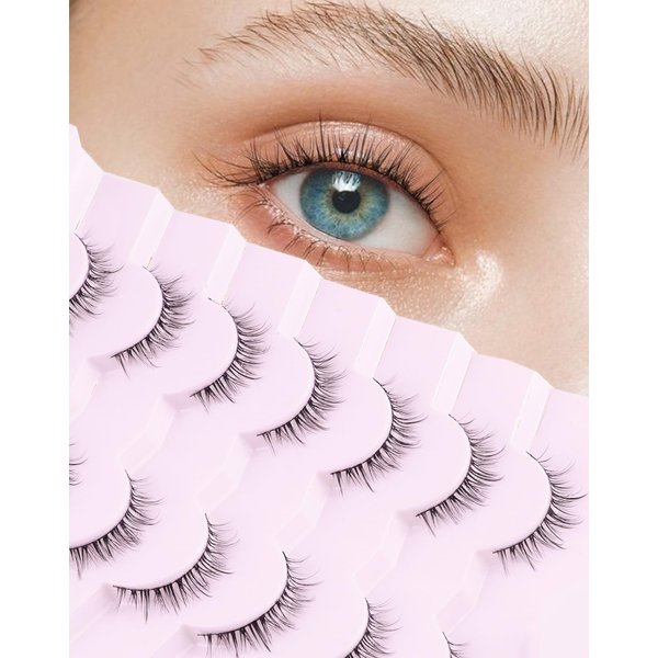 Natural Lashes Natural Eyelashes Natural Look Wispy Lashes Mink Lashes False Eyelashes Fake Eyelashes C Curl Lashes Strip Lashes Pure-01