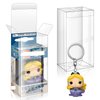 Pop Protector Case for Funko-Pop-Keychain-Figure Display Case Compatible with Funko Pop Keychain- 0.35 mm Thick, Stackable & Clear Pop Protector- PET Plastic Display Case- 20 Pack