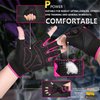 MOREOK Workout Gloves Gym Gloves for Men/Women, [3MM Gel Pad] [3/4 Finger] Weight Lifting Gloves Fitness Gloves for Powerlifting,Exercise,Fitness,Training Pink-M