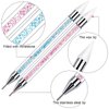 2 Pieces Rhinestone Picker Dotting Pen, Dual-ended Rhinestone Gems Crystals Studs Picker Wax Pencil Pen Crystal Beads Handle Manicure Nail Art DIY Decoration Tool (Light Blue Pink)