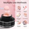 SUPWEE Solid Builder Gel for Nail 3D Nail Art Gel Non-Sticky Hand 3D Sculpture Nail Gel Clear Hard Gel for Nail Extension Carving Gel Modeling Nail Art Polish, Clear White Nude 3 Colors
