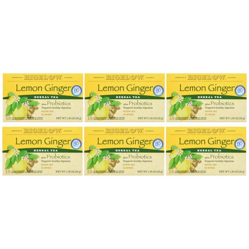 Bigelow Herbal Lemon Ginger Tea, 1.39 Ounce (Pack of 6)