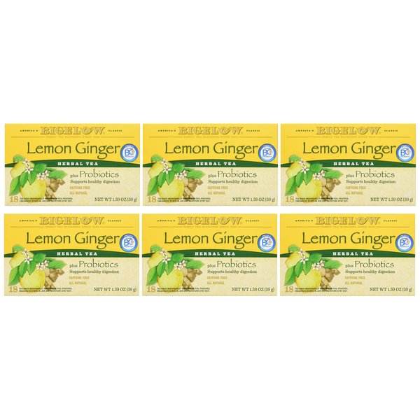 Bigelow Herbal Lemon Ginger Tea, 1.39 Ounce (Pack of 6)
