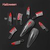 14Pcs Halloween Nail Charms Horror Silver Knife Nail Gems 3D Alloy Halloween Bloody Drop Knife Nail Art Charms Design Metallic Knife Gothic Nail Jewelry Nail Rhinestones for Women DIY Acrylic Nails