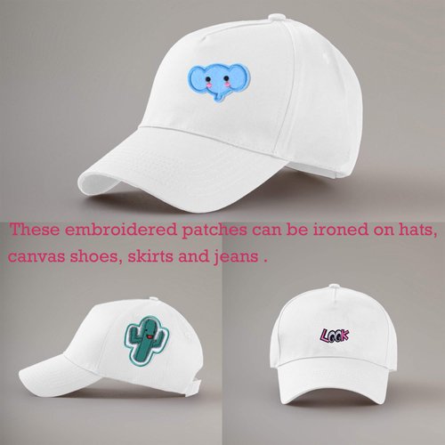 TACVEL 60PCS Random Assorted Styles Embroidered Patches, Sew on/Iron on Patches, Applique for Clothes Dress Pants Hats Jeans, Sewing Flowers Applique DIY Accessory