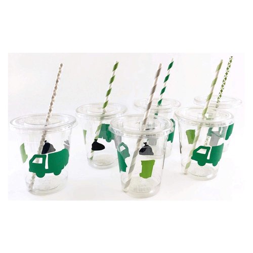 Garbage Truck Birthday Party Disposable Cups (12 Set)