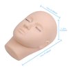 Miuffue Lash Mannequin Head with 3 Lash Layers, Practice Training Head for Makeup and Eyelash Extensions, Soft-Touch Silicone Rubber Flat Head Doll Head