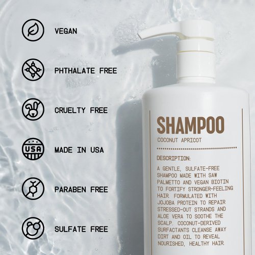 Blu Atlas Mens Shampoo - Coconut Apricot - Gentle Cleansing, Hydrating Shampoo for Volume, All Hair Types - 32 oz Bottle