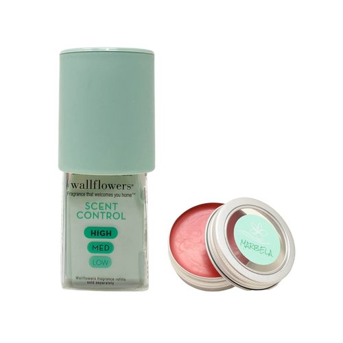 Bath & Body Works Sage Wallflowers Scent Control Fragrance Plug and a Strawberry Lip Balm