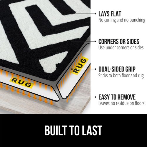 Gorilla Grip 24 Pack Rug Gripper Pads, Keep Area Rugs Corners from Curling and Bunching, Reusable Dual-Sided Flexible Sticky Pad, Grips Floor Underlayment, Hold Carpet in Place on Hardwood Floors