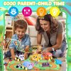 New Pull Back Vehicle & Music Mat Set, Soft Baby Toy Set with 4 Cute Animal Cars and Touch Play Blanket, New Interactive Mode, Folding and Storage 2-in-1, First Birthday Gifts for Toddler Toys 1-3