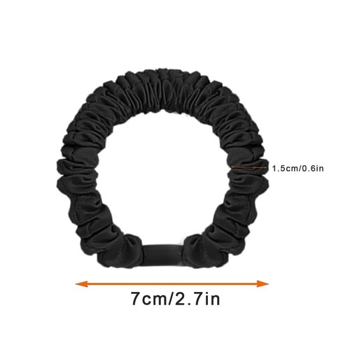 20 Pack Satin Hair Scrunchies, Slip Silk Hair Ties Black Small Mini Scrunchy for Women Thick Hair Accessories Soft No Slip Hair Elastics Ponytail Holder for Curly Hair No Damage Hairtie Gift for Girls