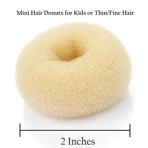 Beaute Galleria Hair Donut Bun Maker Ring Style Mesh Chignon Ballet Sock Bun (Mini, Beige/Blonde)