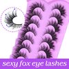 False Eyelashes Fairy Cat Eye Lashes Mink Fluffy Fox Eye Lashes Wispy Dramatic Eyelashes 20mm Fake Lashes 7 Pairs Pack by ALICE